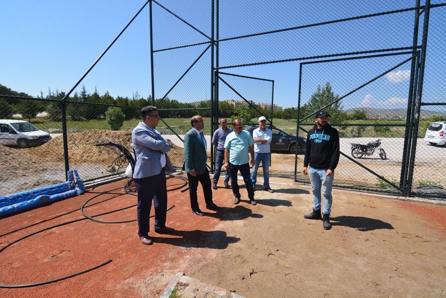 Hüdai Kaplıcalarına futbol sahası yapılıyor