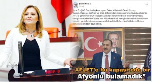 Milletvekili Eroğlu tüm Afyonkarahisarlılara hakaret etti