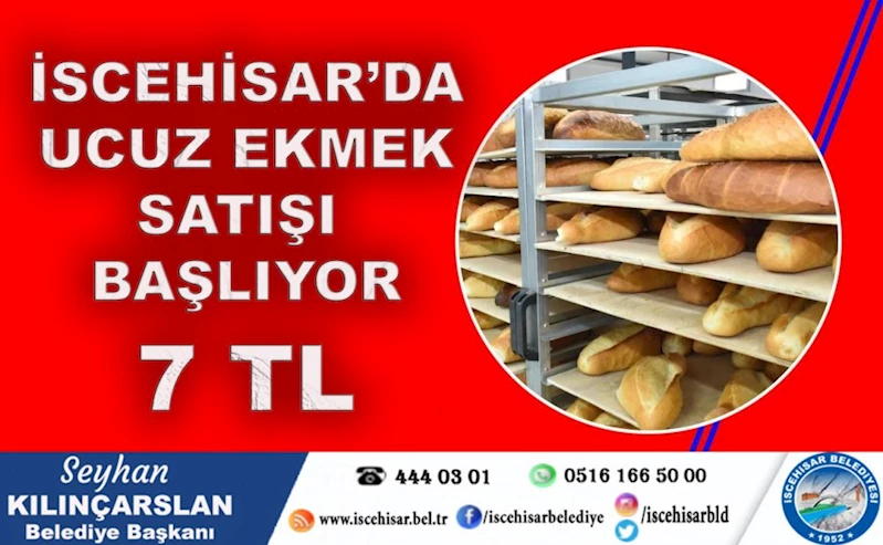 İscehisar Belediyesinden Örnek Uygulama, 7 Liraya Ekmek Satışı Başlıyor