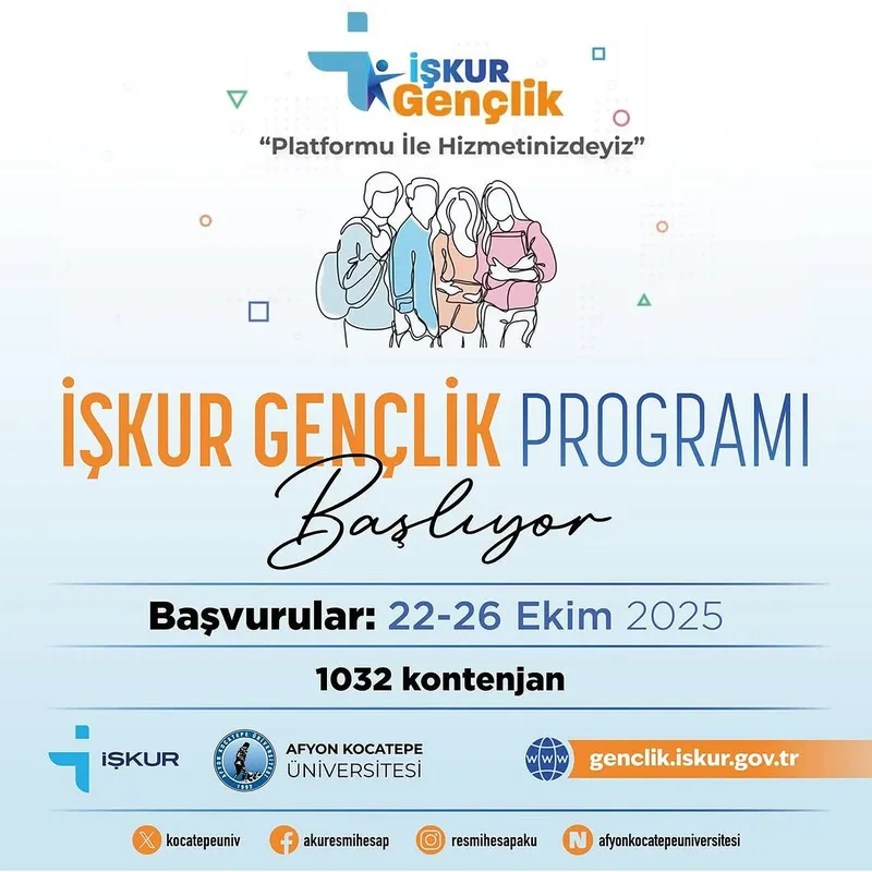 İŞKUR Gençlik Programı Başvuruları Afyon Kocatepe Üniversitesi