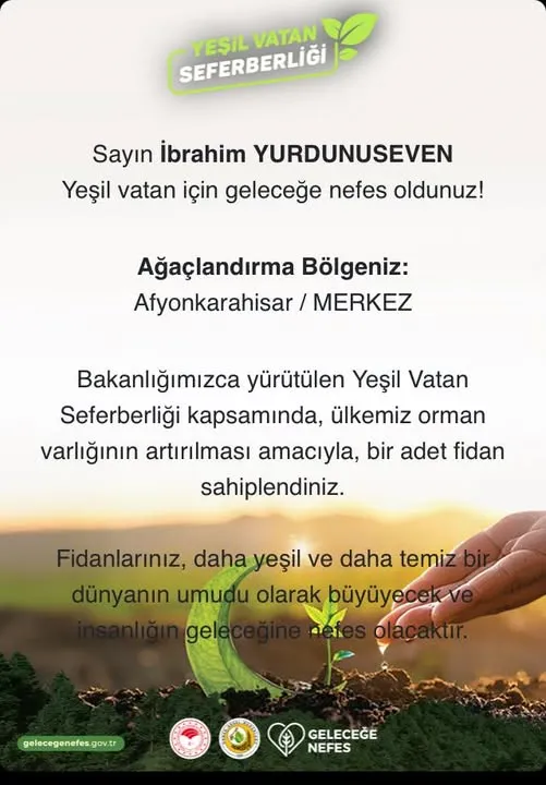 Yeşil Vatan Seferberliği ile Geleceğe Nefes Olunuyor