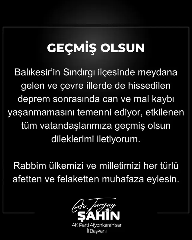 AK Parti Afyonkarahisar İl Başkanı Turgay Şahin
