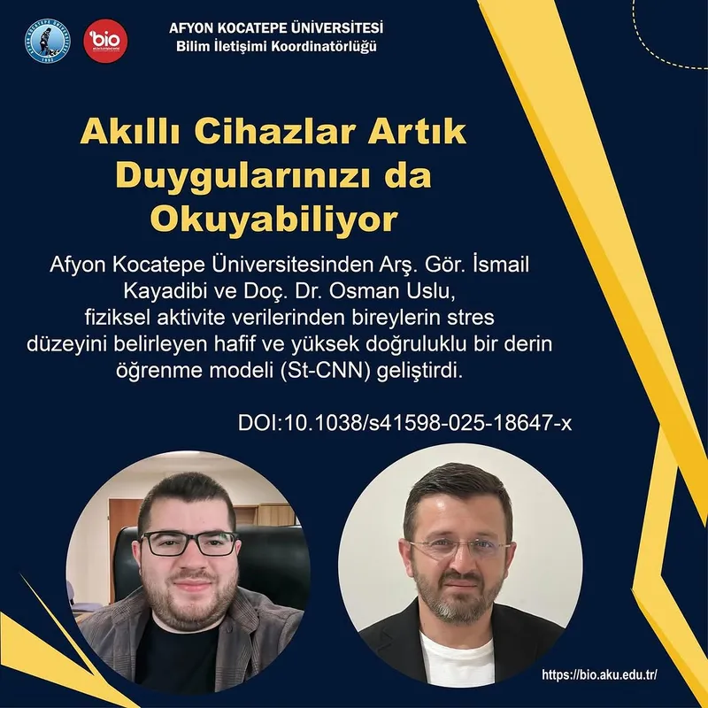 Afyon Kocatepe Üniversitesi, Akıllı Cihazlarla Stres Düzeyini Ölçen Derin Öğrenme Modeli Geliştirdi