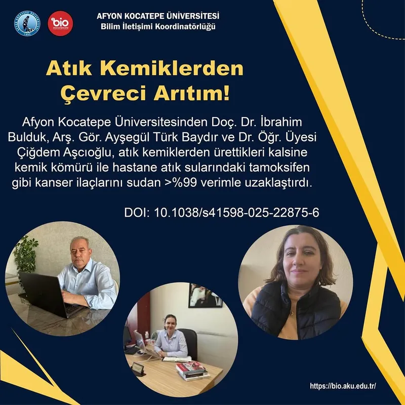 Afyon Kocatepe Üniversitesi, Atık Kemiklerle Su Arıtımında Yüzde 99 Başarı Sağladı