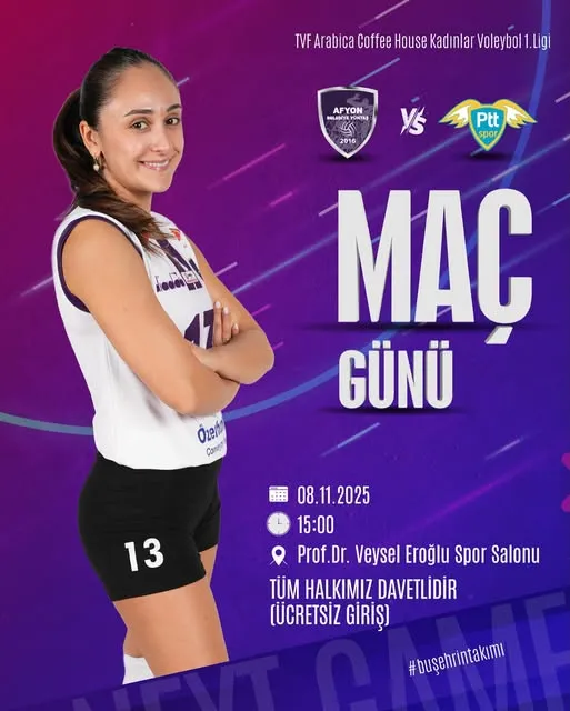 PTT Spor ile Afyon Belediye Yüntaş Voleybol Takımı Karşı Karşıya Geliyor