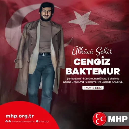 Ülkücü Şehit Cengiz Baktemura Vefatının Yıl Dönümünde Dualar