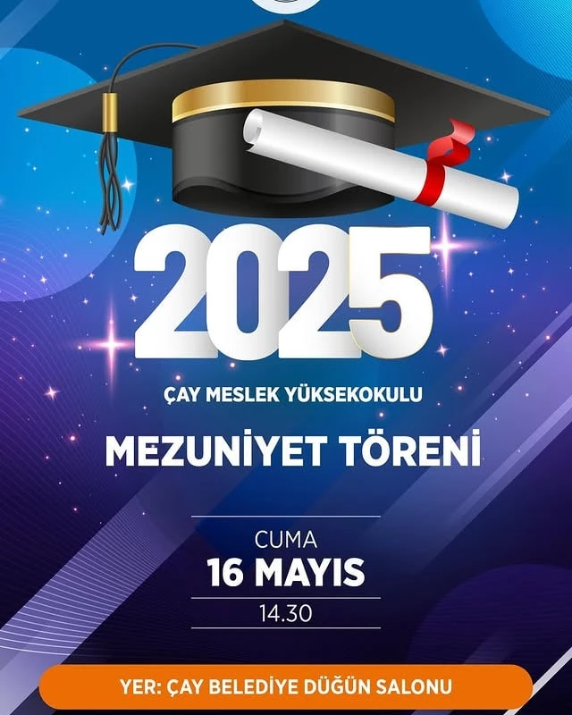 Afyon Kocatepe Üniversitesi Çay MYO Mezuniyet Töreni Coşkuyla Gerçekleşti