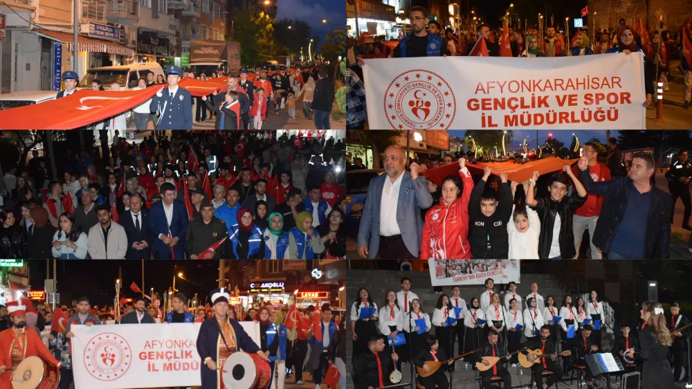 19 Mayıs Coşkusu Afyonkarahisar’da 1000 Metrelik Bayrak Yürüyüşüyle Kutlandı