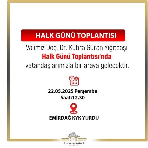 Afyonkarahisar Valisi Yiğitbaşı, Vatandaşlarla Buluşuyor