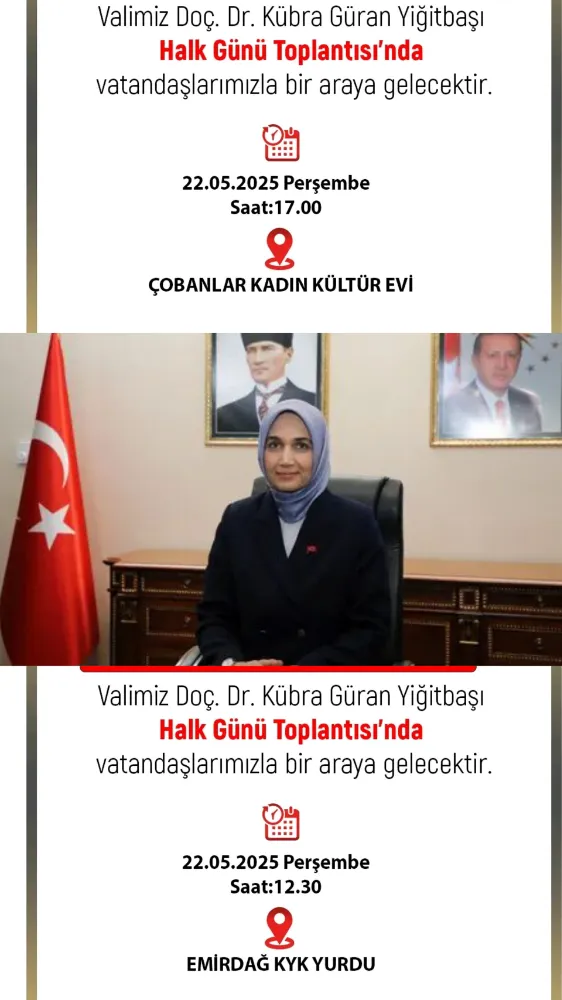 Vali Yiğitbaşı, Emirdağ ve Çobanlar da Halk Toplantıları Yapacak