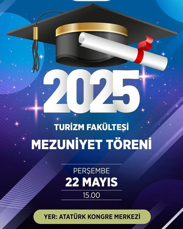Afyon Kocatepe Üniversitesi Turizm Fakültesi Mezuniyet Töreni Coşkuyla Gerçekleşti