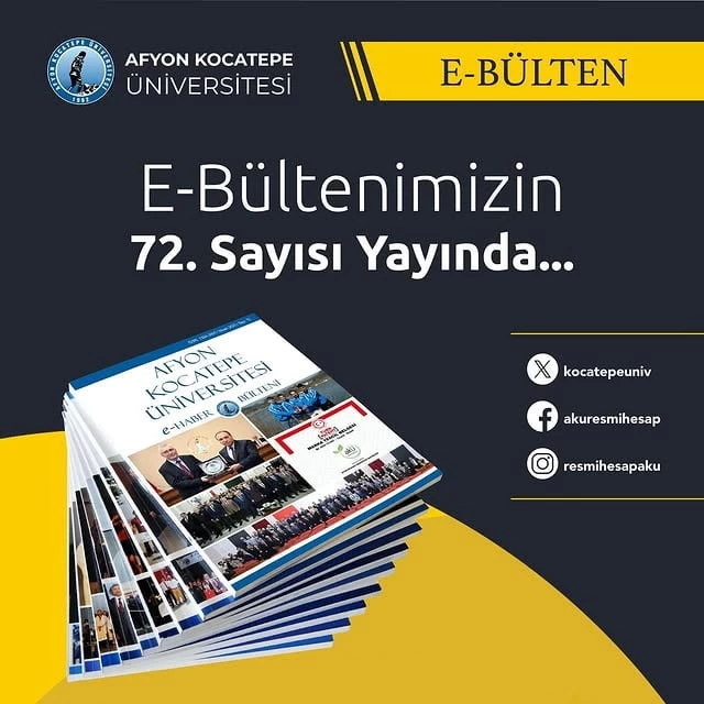 Afyon Kocatepe Üniversitesi E-Haber Bülteni Mart 2025 Sayısı Yayınlandı