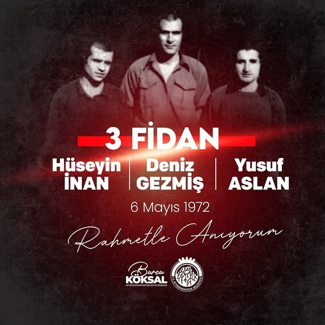 Afyonkarahisar Belediye Başkanı Köksal, Deniz Gezmiş ve Yoldaşlarını Andı