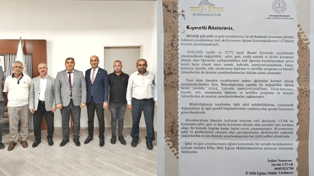 Başkan Kumartaşlı’dan Milli Eğitim Müdürüne teşekkür: Şehit ve Gazi çocuklarına özel okul müjdesi