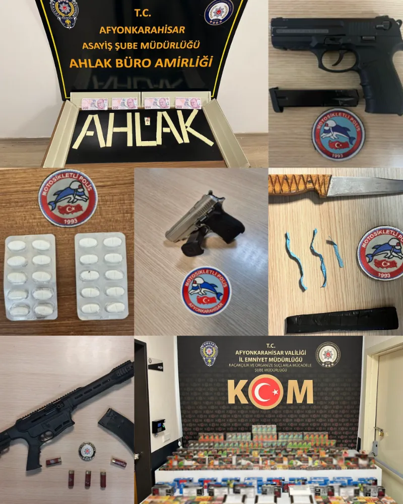 Afyon İl Emniyet Müdürlüğü Ekipleri, Asayiş Operasyonlarına Hız Kesmeden Devam Ediyor 
