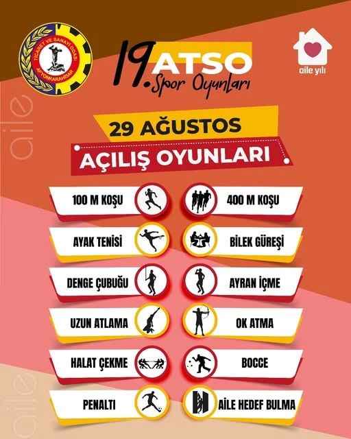 ATSO Spor Oyunları 29 Ağustos