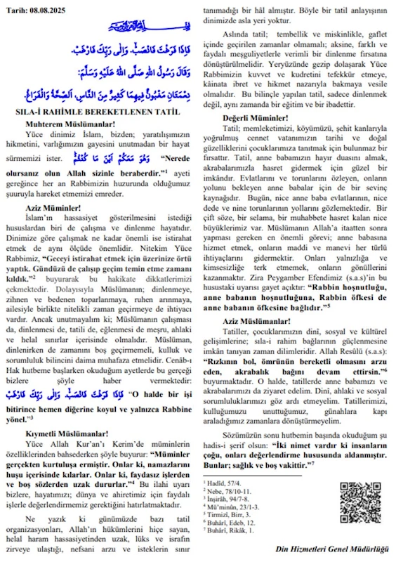 AK Parti Afyonkarahisar İl Başkanı Şahin: Diyanet