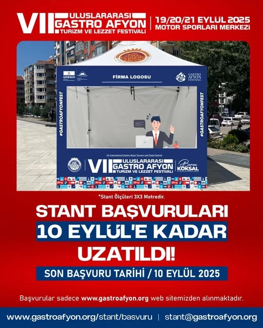 Afyonkarahisar’da Gastro Festival Stant Başvuruları Uzatıldı